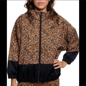 Nike Sportswear Woven Jacket Ochre Leopard Animal Print.